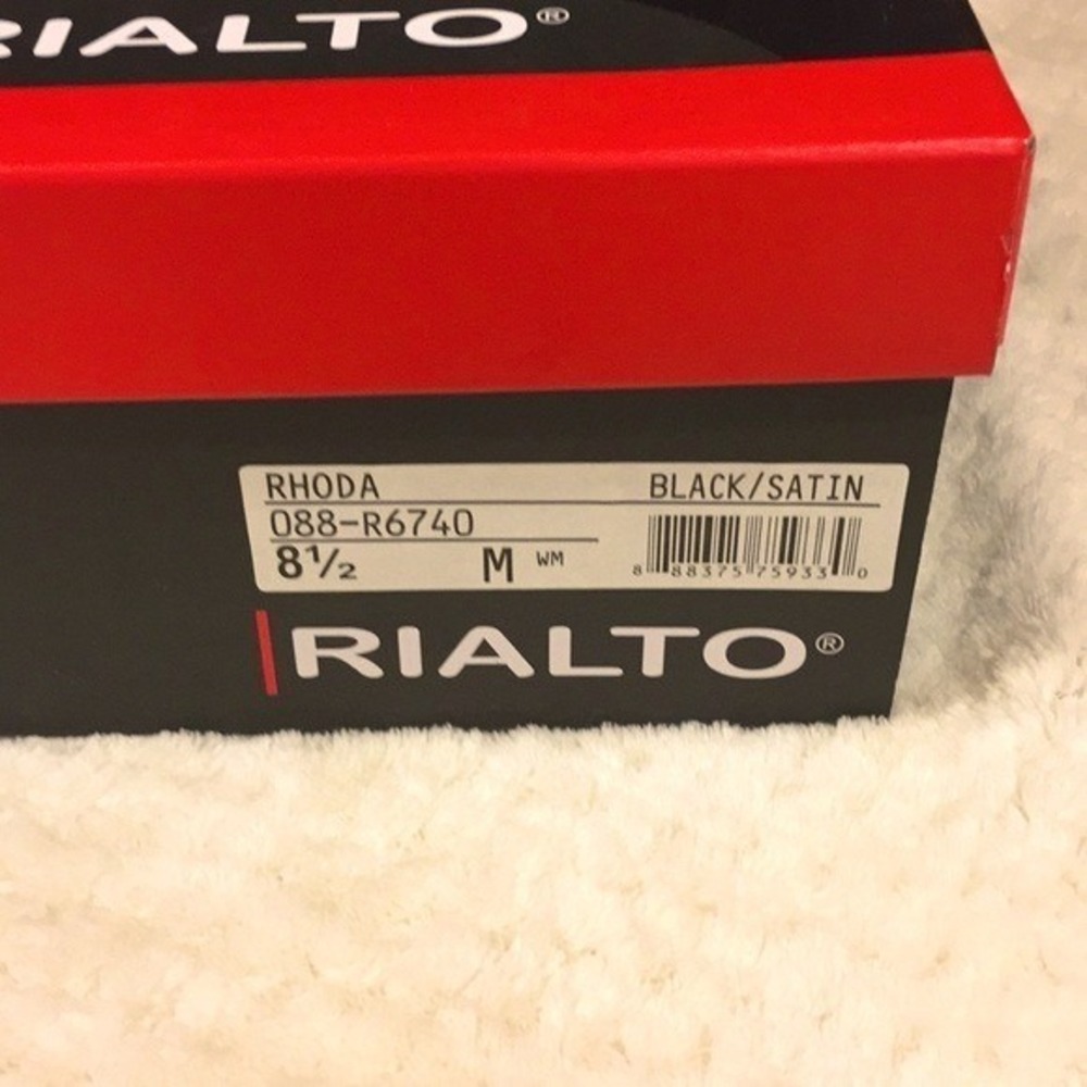 New in Box Rialto Rhodo Black/Satin Crystal‎ Accent Evening Heels Women Size 8.5 - Picture 8 of 8